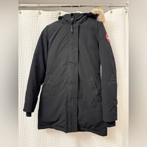 Canada Goose Black Parka with Fur-Trim Hood